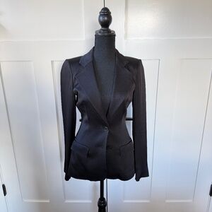 Marissa Webb Lois Satin Crepe Blazer Jacket with Cutout Back (XS) | NWOT
